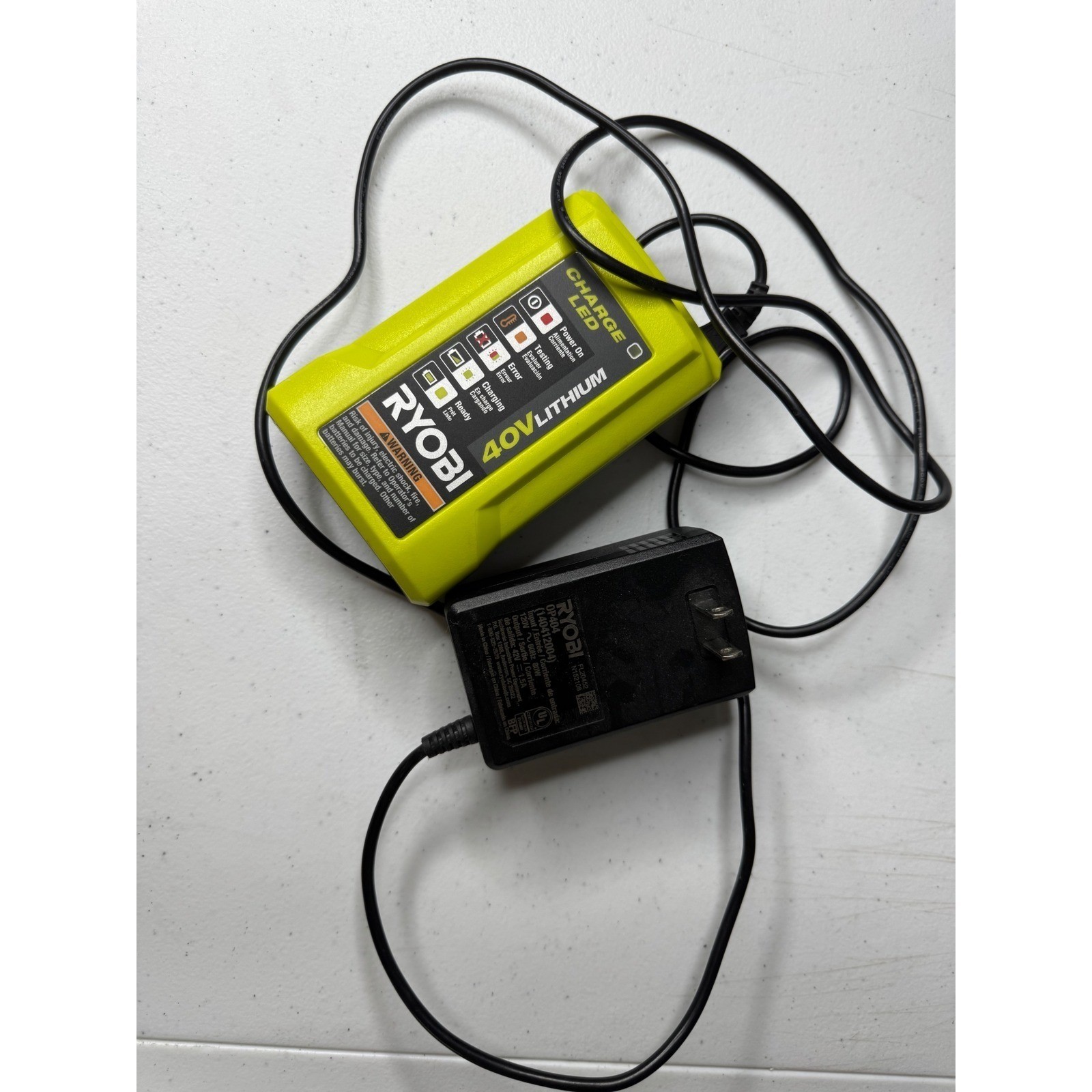 Ryobi 40V Lithium Battery Charger OP404 140412004 Green Black Power Tool Accesso