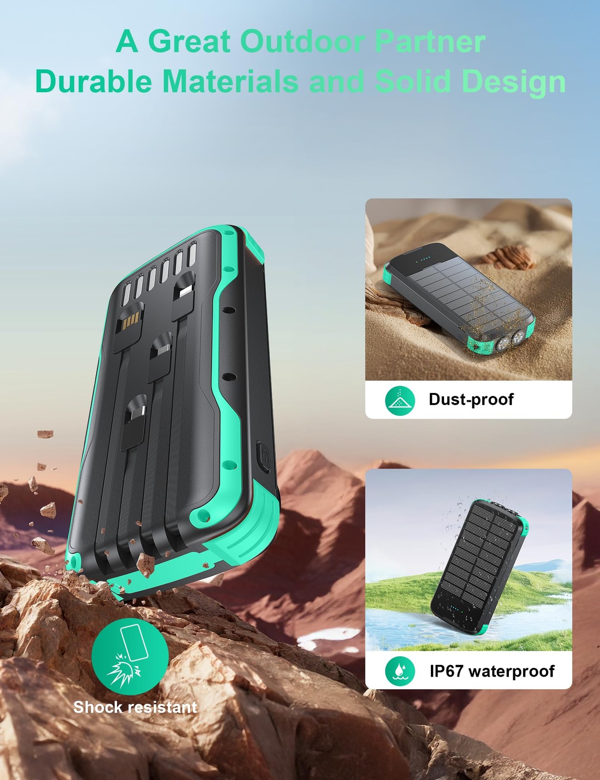 Soxono Solar Charger Power Bank Pd 20W Charging External Batter 40000Mah