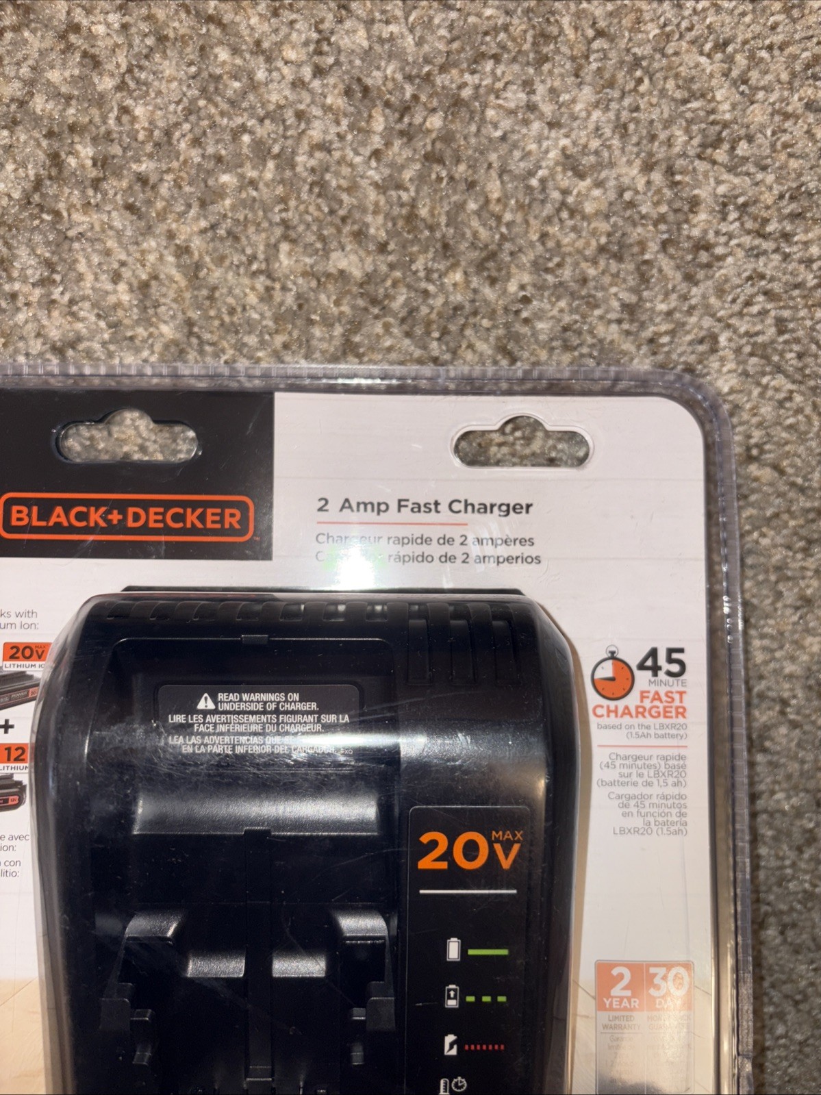 BLACK+DECKER 20-Volt or 12-Volt Lithium-Ion Battery Charger New