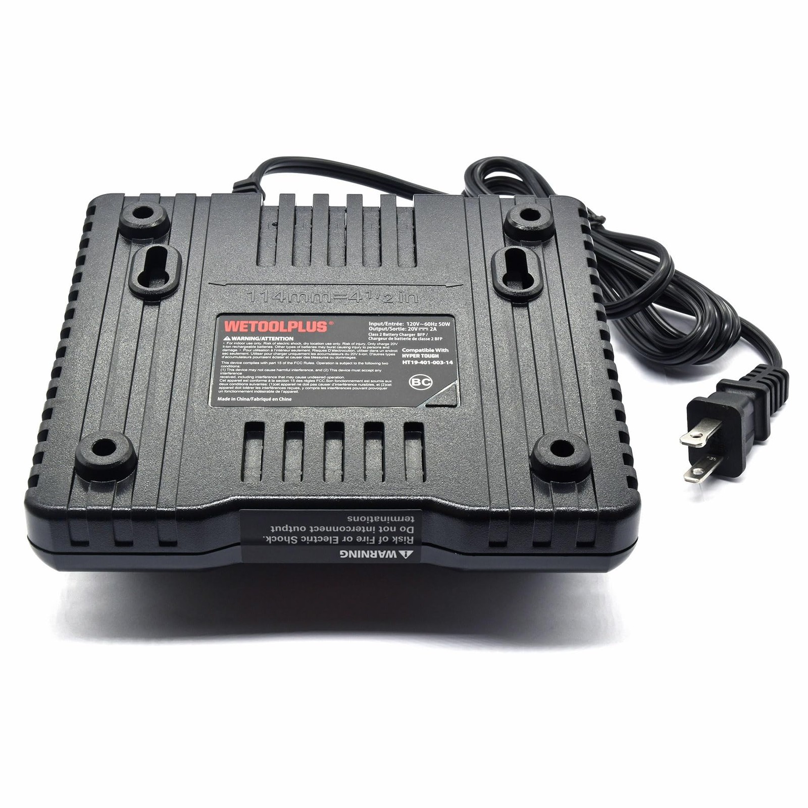 WETOOLPLUS 20V Dual Charger for Hyper Tough Battery HT19-401-003-14