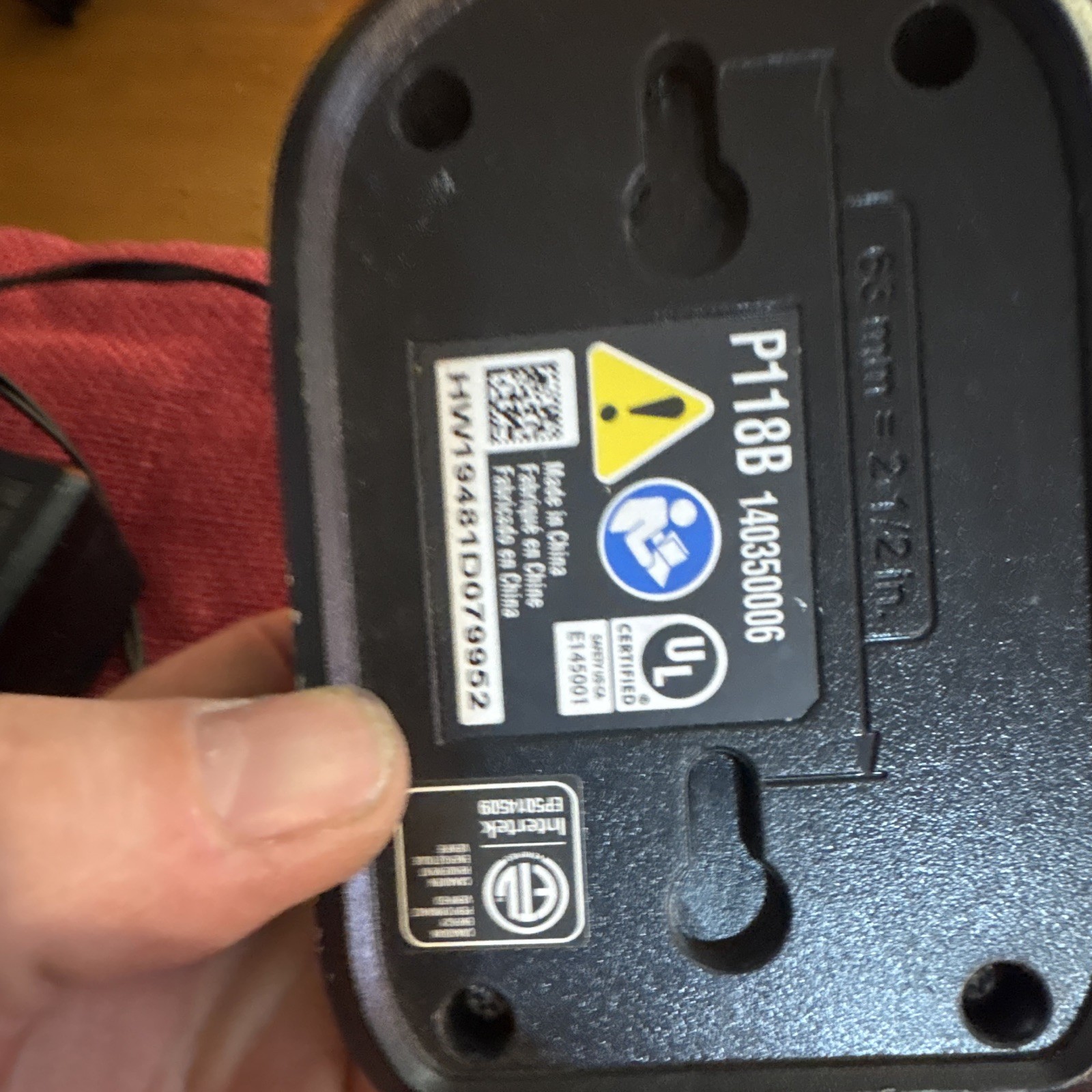 Ryobi One+ Lithium+ 18V P118B Black Cordless Tools Battery Charger