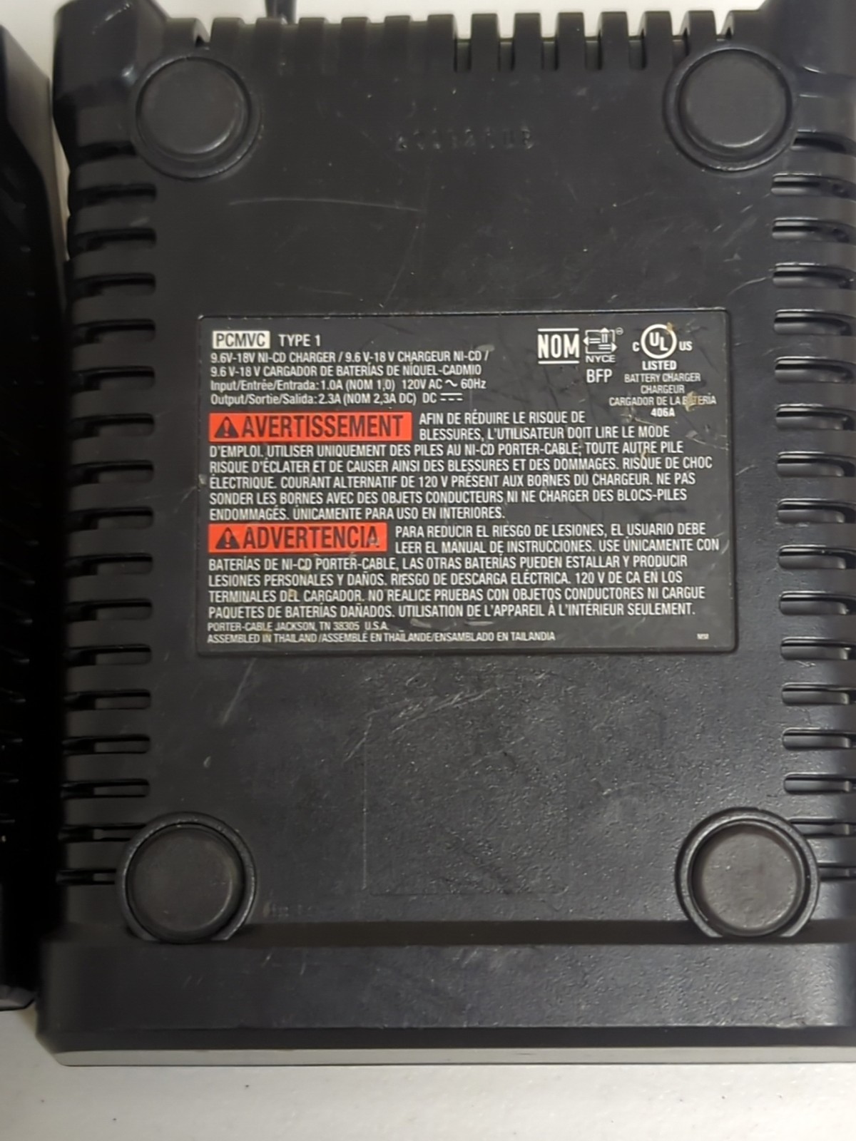 Lot Of 2 Porter Cable NICAD Ni-Cd Battery Charger PCMVC Type 2 & Type 1 9.6-18V