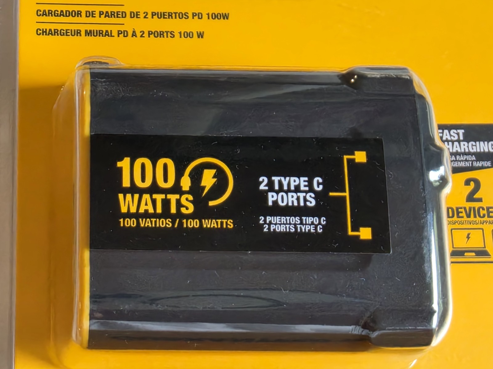 Dewalt 100-Watt 2-Port GaN PPS PD Wall Charger, DXMA1310874