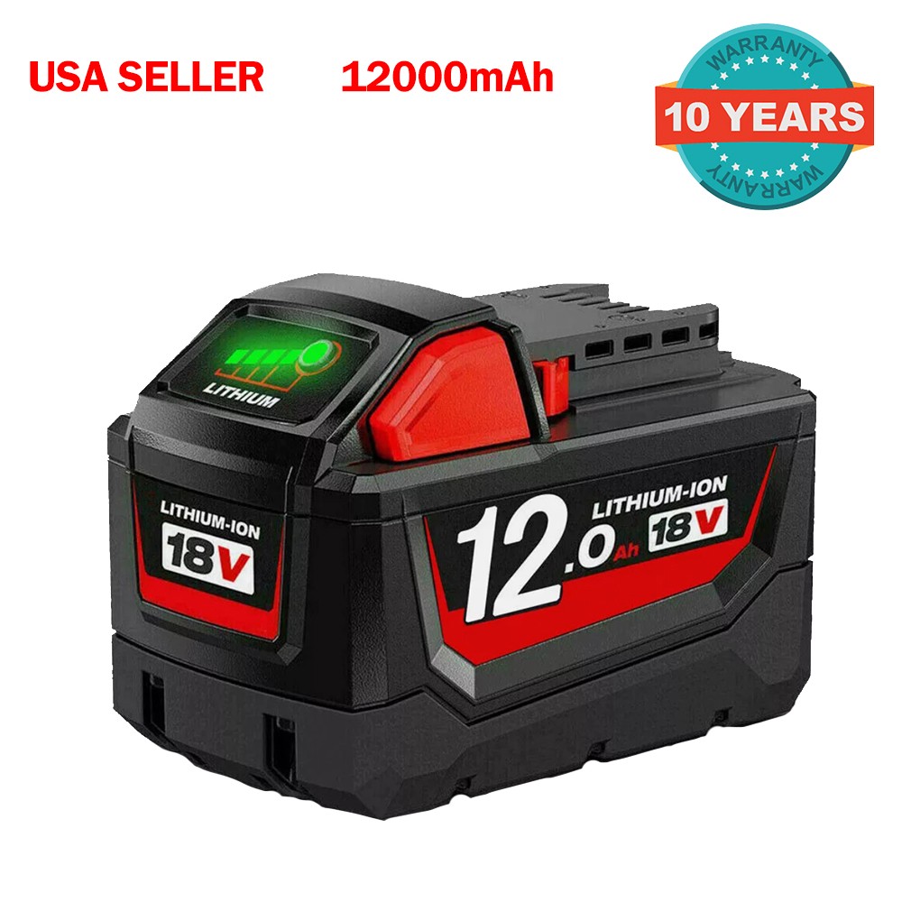 M18 12AH 18V Tool Battery Set Li-Ion For Milwaukee M18B5 48-11-1860 18 Volt US