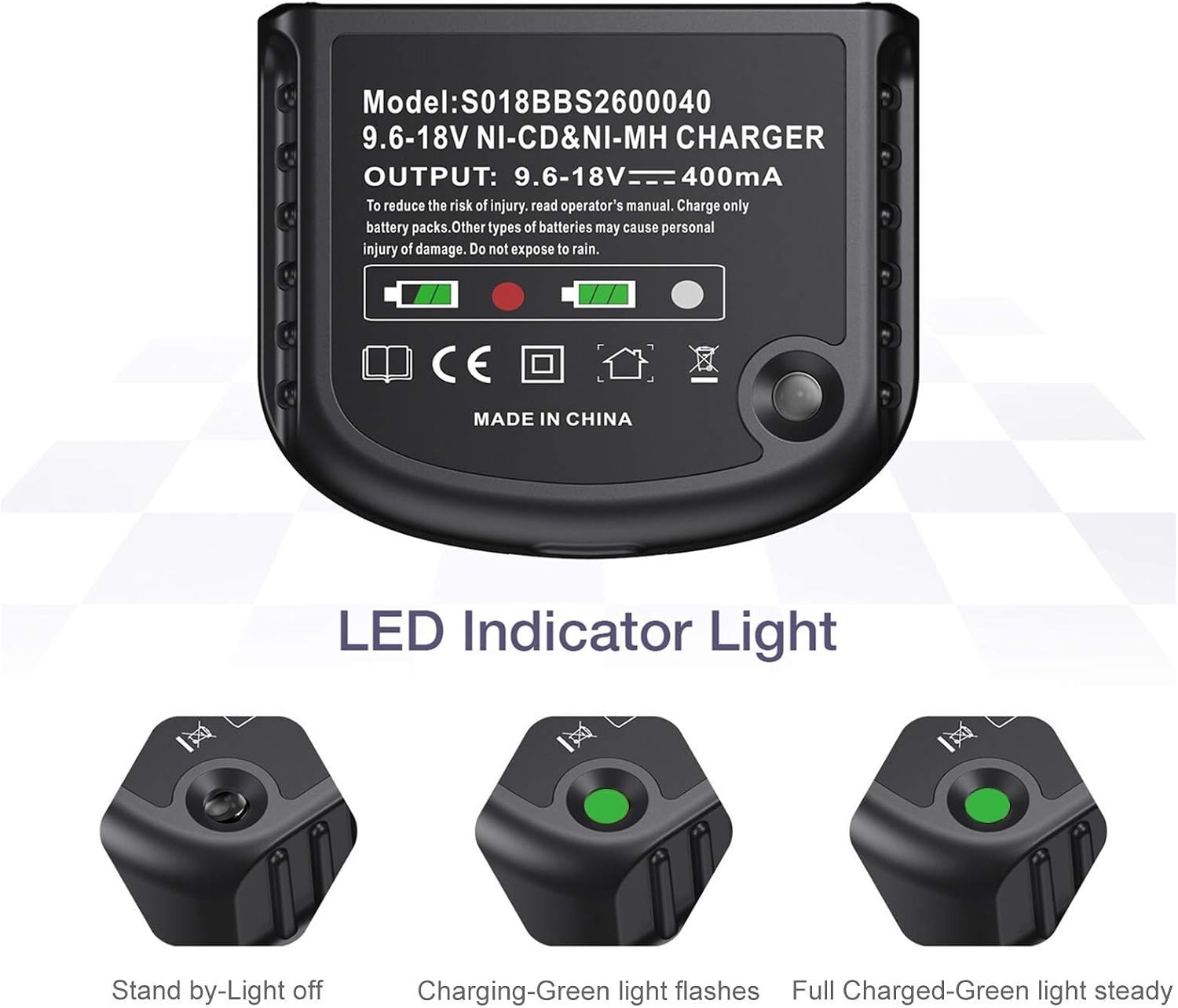 4000mAh Replacement Battery + Charger for Black+Decker 18V