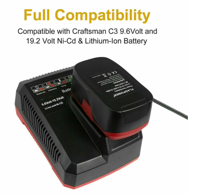 19.2V C3 Battery Charger for Craftsman 19.2 Volt Battery Ni-Mh&Ni-Cd Lithium