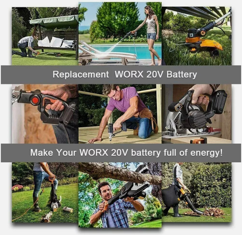 2PACK For Worx WA3578 Power Share Battery 20V 7.0Ah WA3520 WA3525 WA3575 Li-Ion