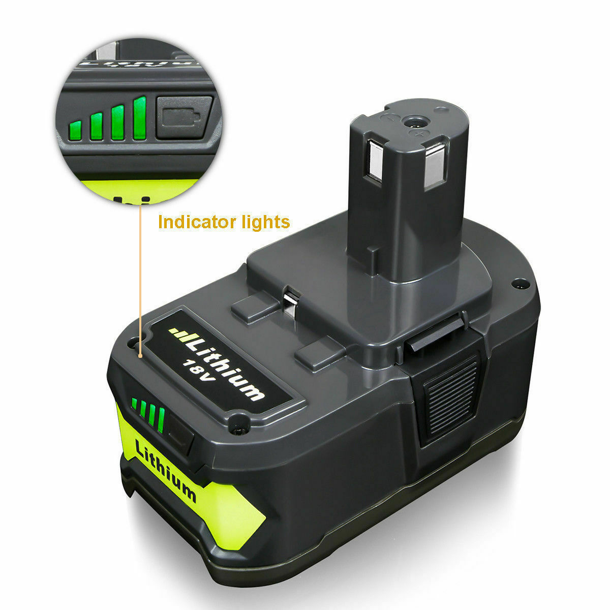For RYOBI P108 18V One+ Plus High Capacity Battery 18Volt Lithium-Ion P109 P107