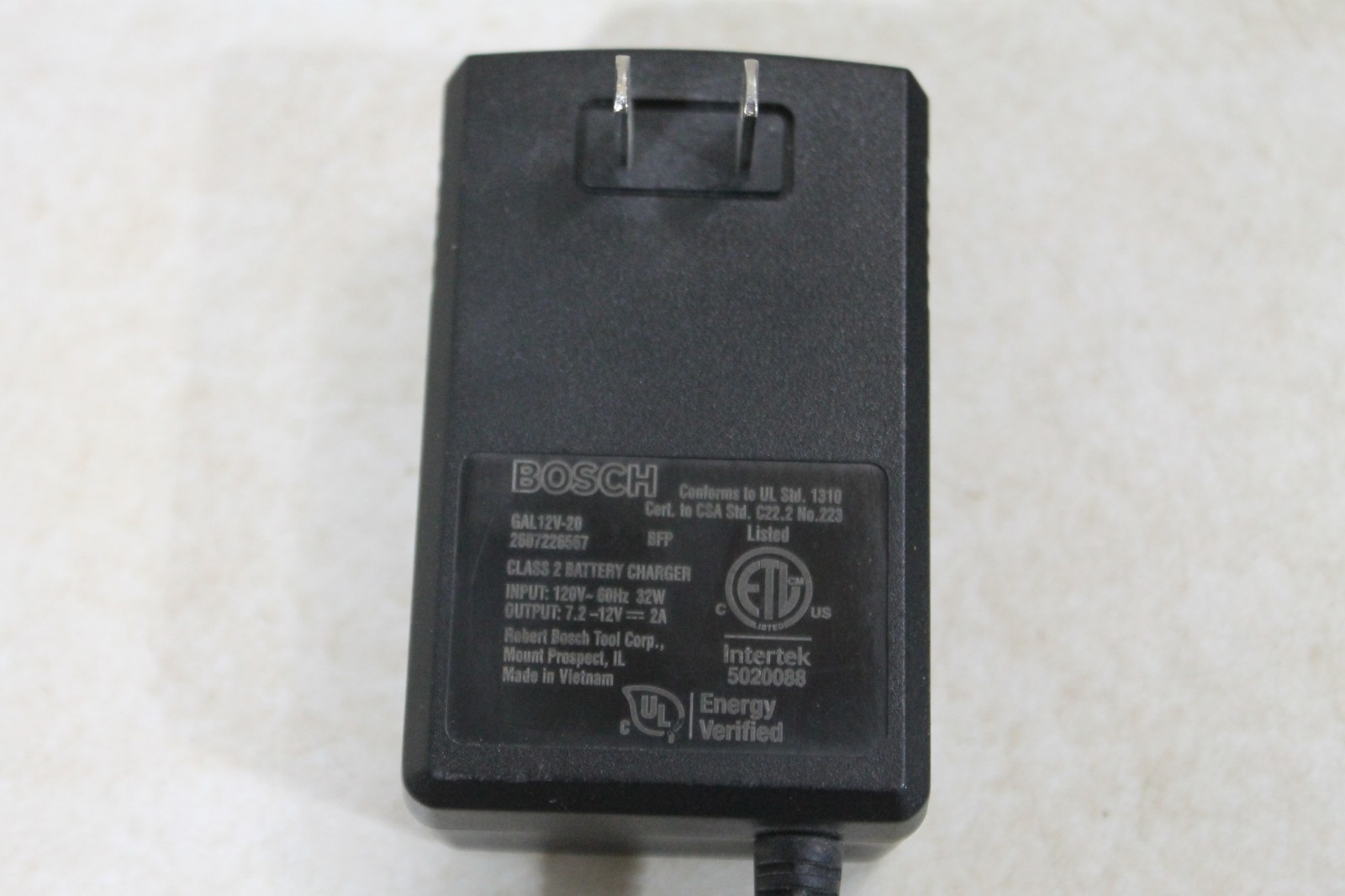 TESTED Genuine OEM Bosch 12V Volt Battery Charger GAL 12v-20