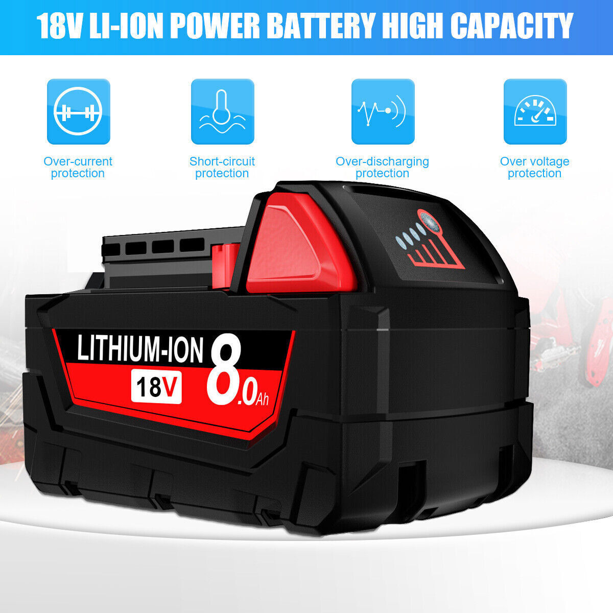 2x 18V 5.0Amp FOR Milwaukee 48-11-1812 M18 FUEL Lithium-Ion High Output Battery
