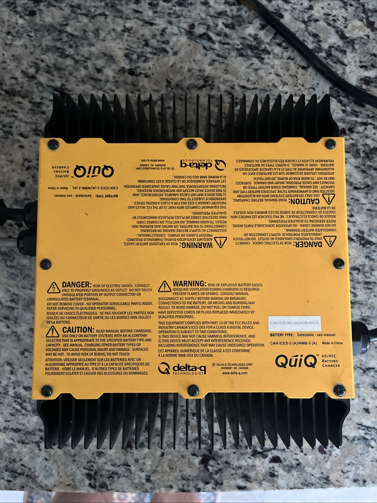 Used Delta-Q QuiQ EZ-GO 48 Volt 18 Amp Battery Charger – Model 912-4854-02B