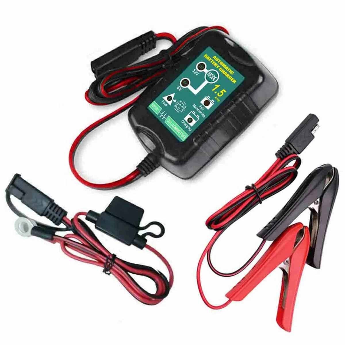 6V 12V 1.5A Battery Charger Maintainer Auto Trickle Charger WET GEL AGM US