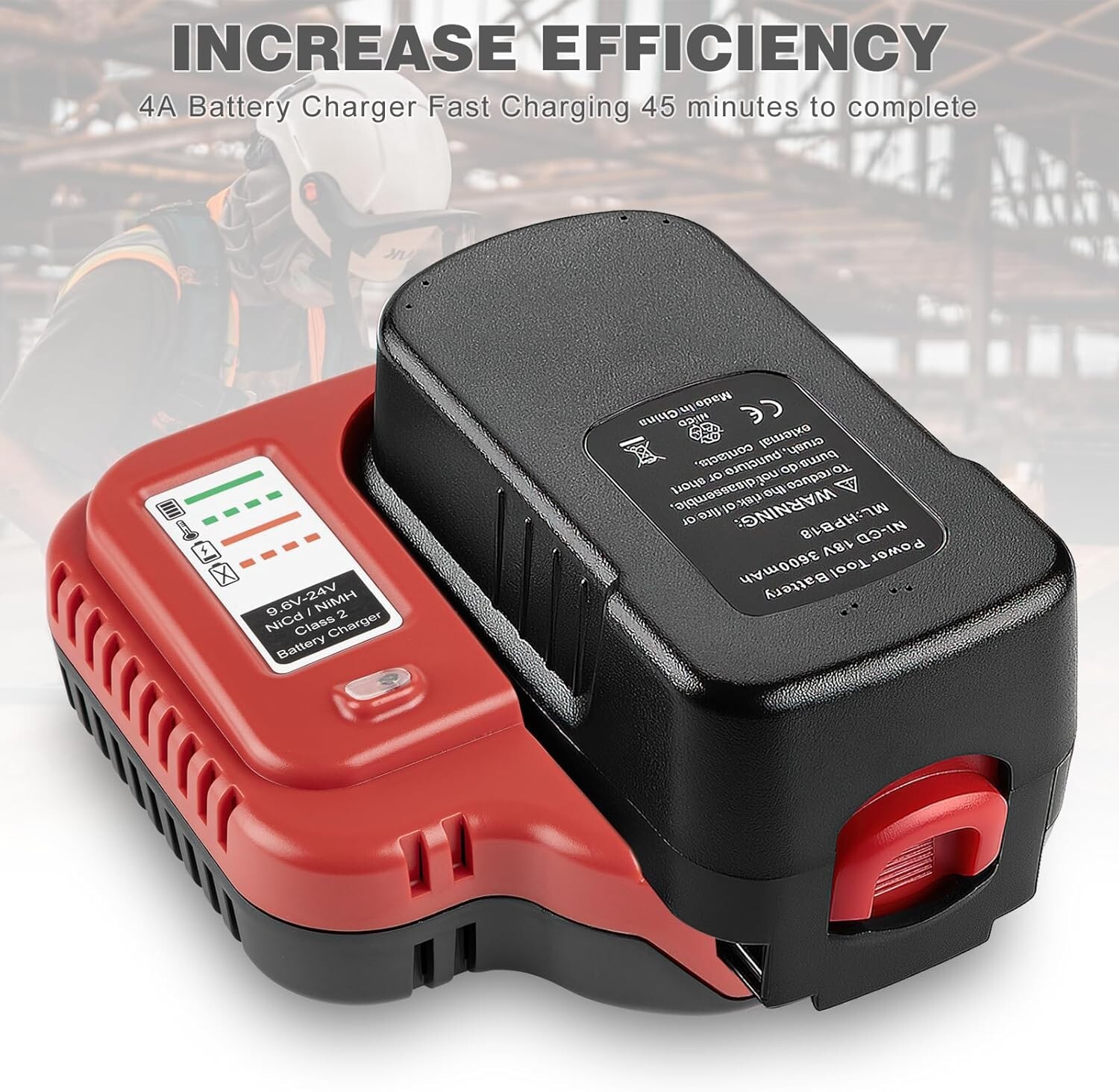 18V-24V Fast Battery Charger for Black Decker HPB18 HPB18-OPE NiCd NiMh Battery
