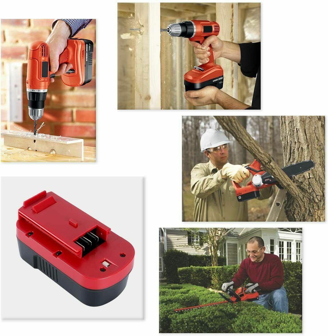 Pack 18V for Black and Decker HPB18 18 Volt 6.0Ah Battery HPB18-OPE 244760-00