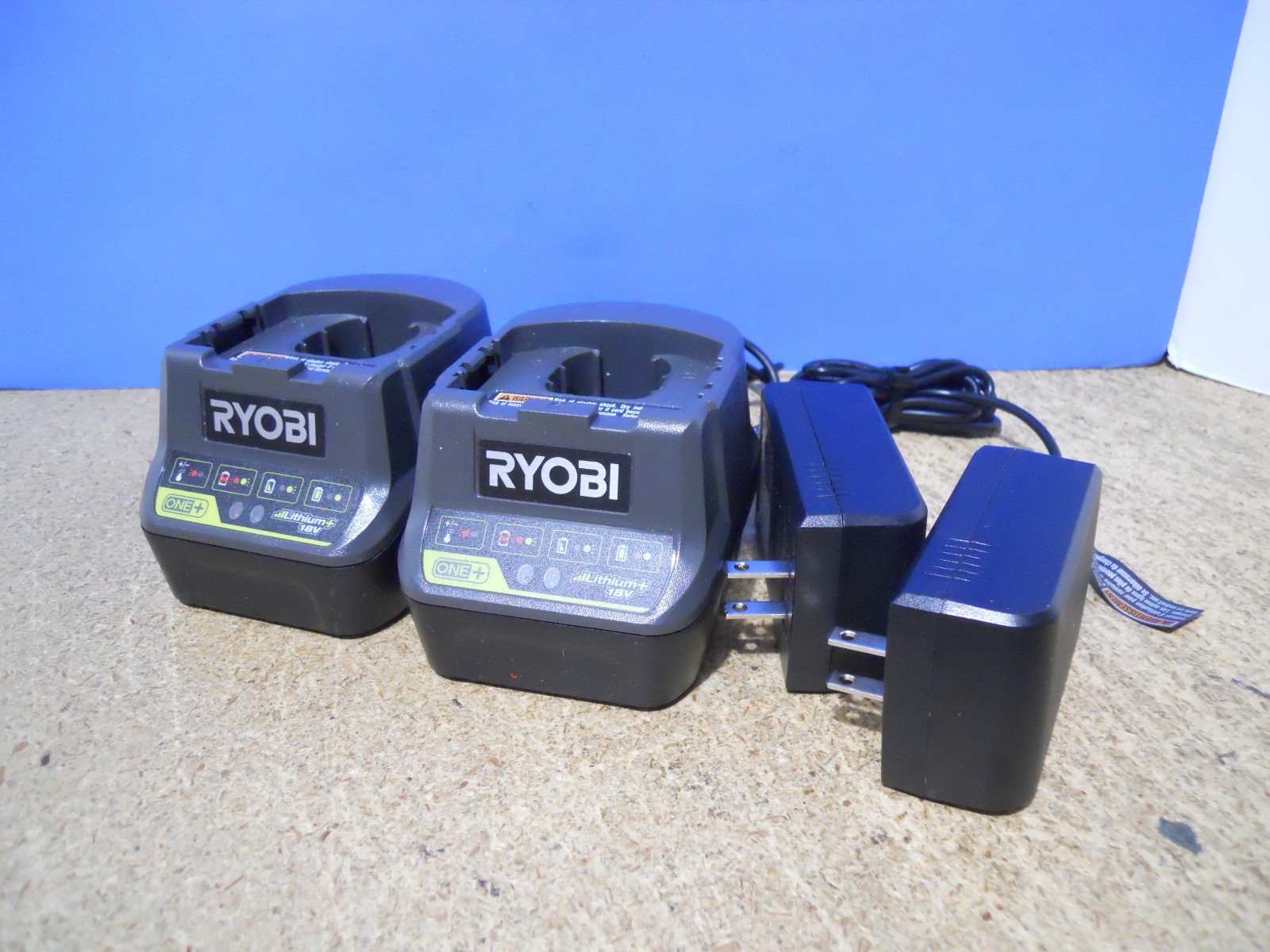 Lot of 2 Genuine RYOBI 18V P118B Battery Charger for 18 Volt ONE+ Li-Ion