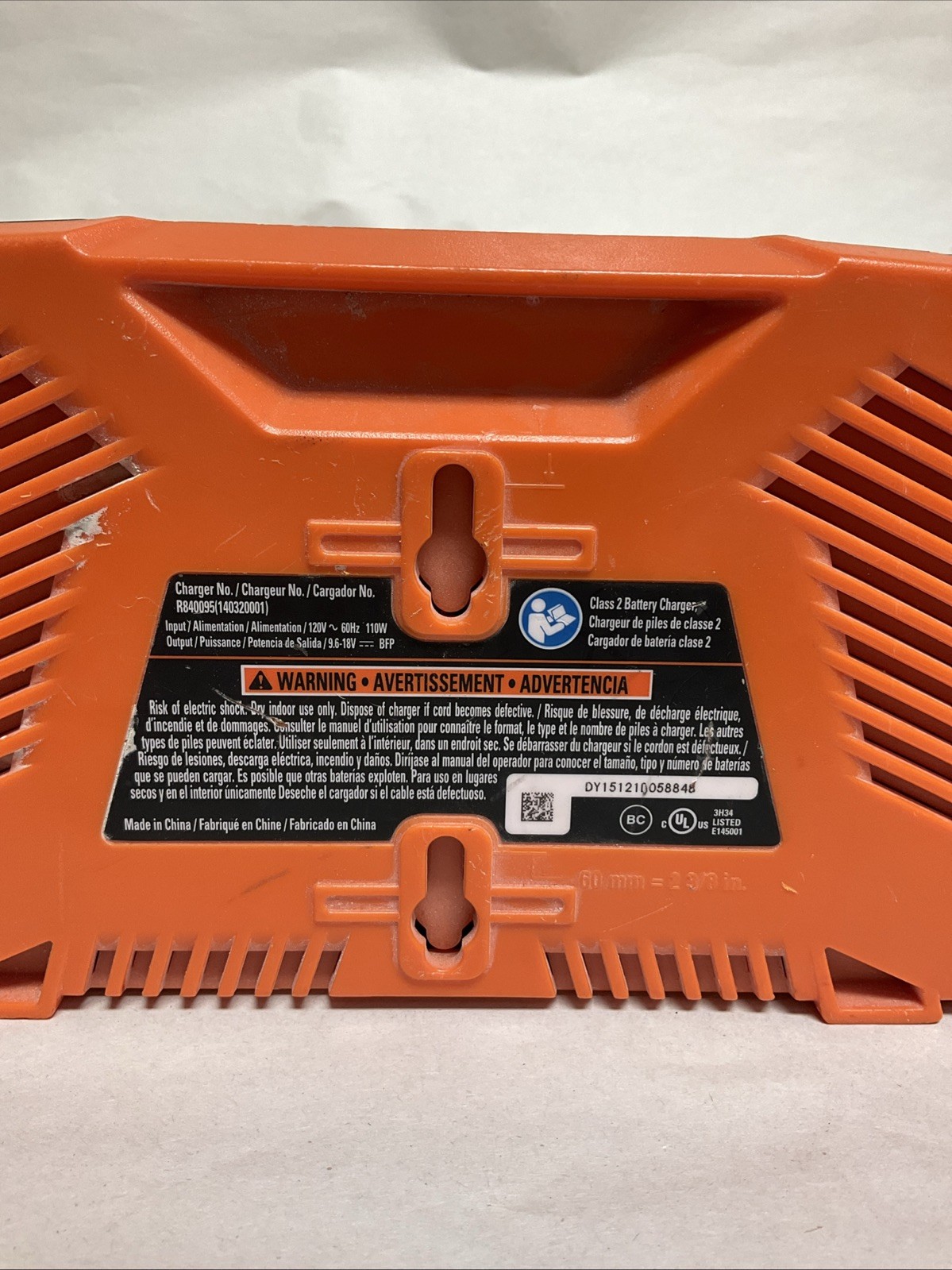 Ridgid R8400935 9.6-18V Dual Chemistry Lithium Ion Battery Charger-Free S&H