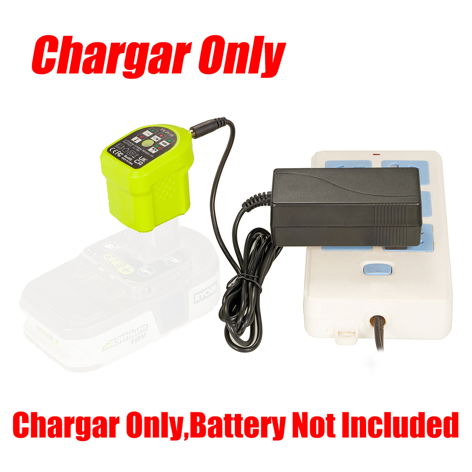 1 Charger Suitable for Ryobi 18v ONE+ Cordless Tools Li-lon Battery (No Battrey)