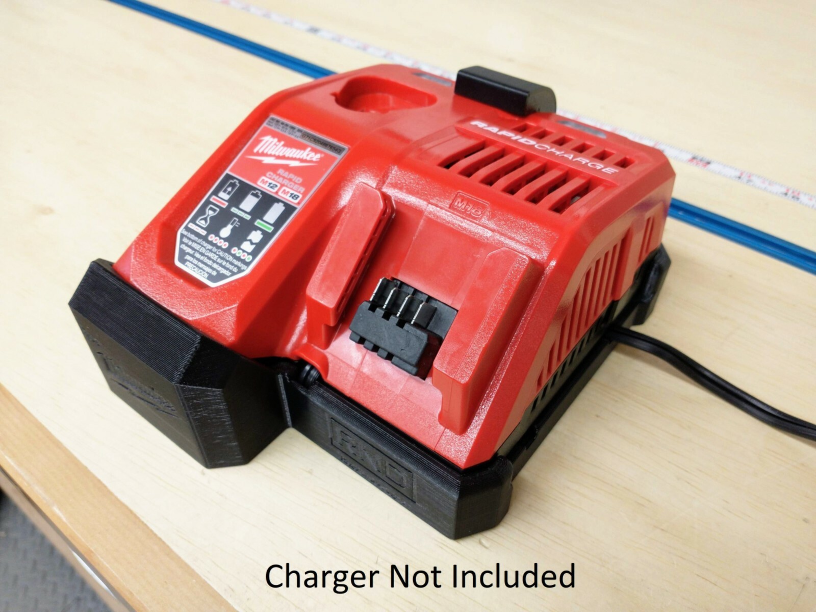 Wall Mount for Milwaukee M12 & M18 Charger (#48-59-1812, 48-59-1808, 48-59-1810)