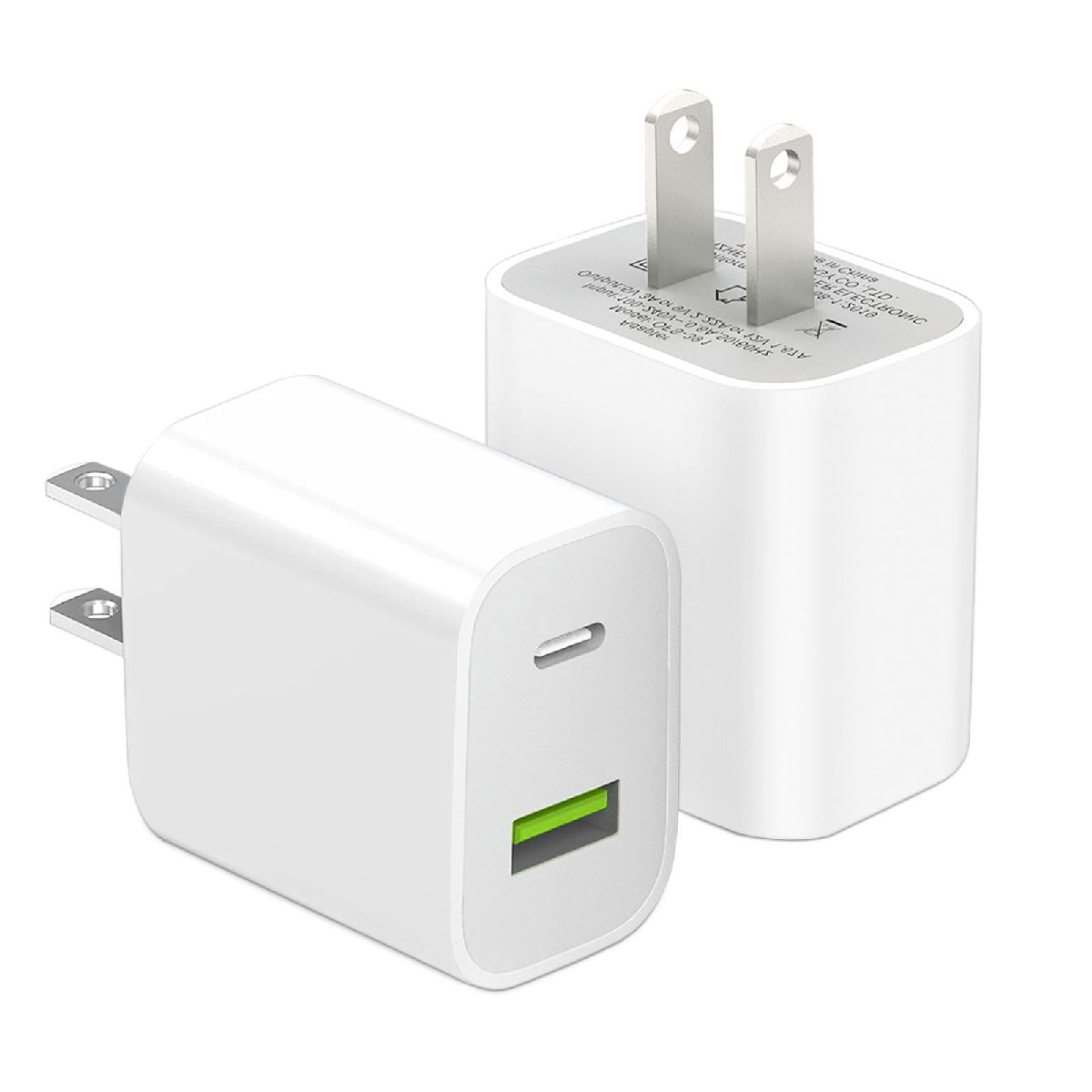 Dengwenqiang 2 Pack Usb C Charger Block Dual Port Type C Wall Charger Charging