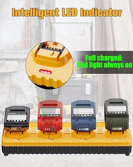 4 Port Multi Battery Charger DCB104 Replacement for Dewalt 12V 20V Max Battery
