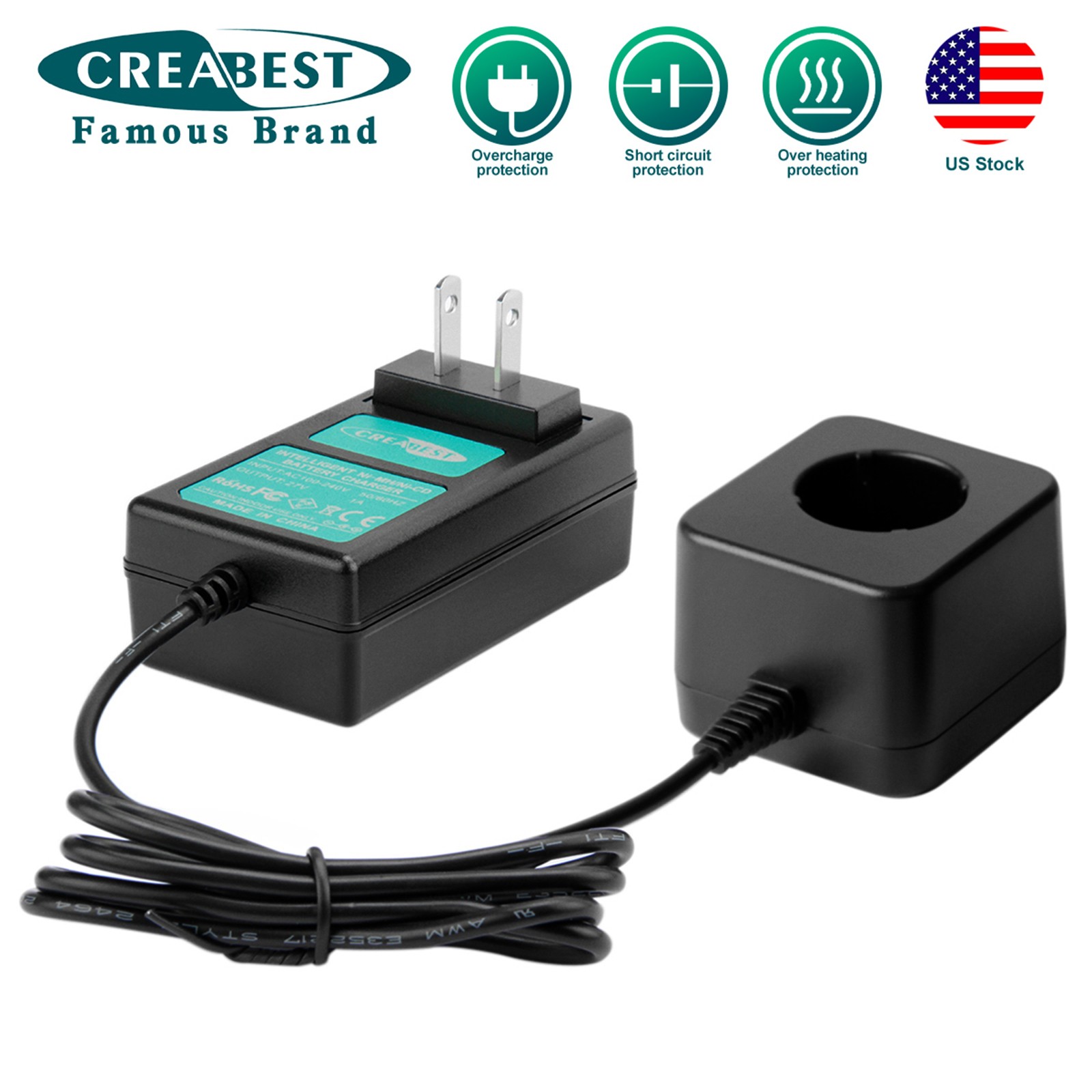 3.6V Ni-MH Battery Charger for Black Decker VP100 VP110 S100 S110 VP4000 VP7221C