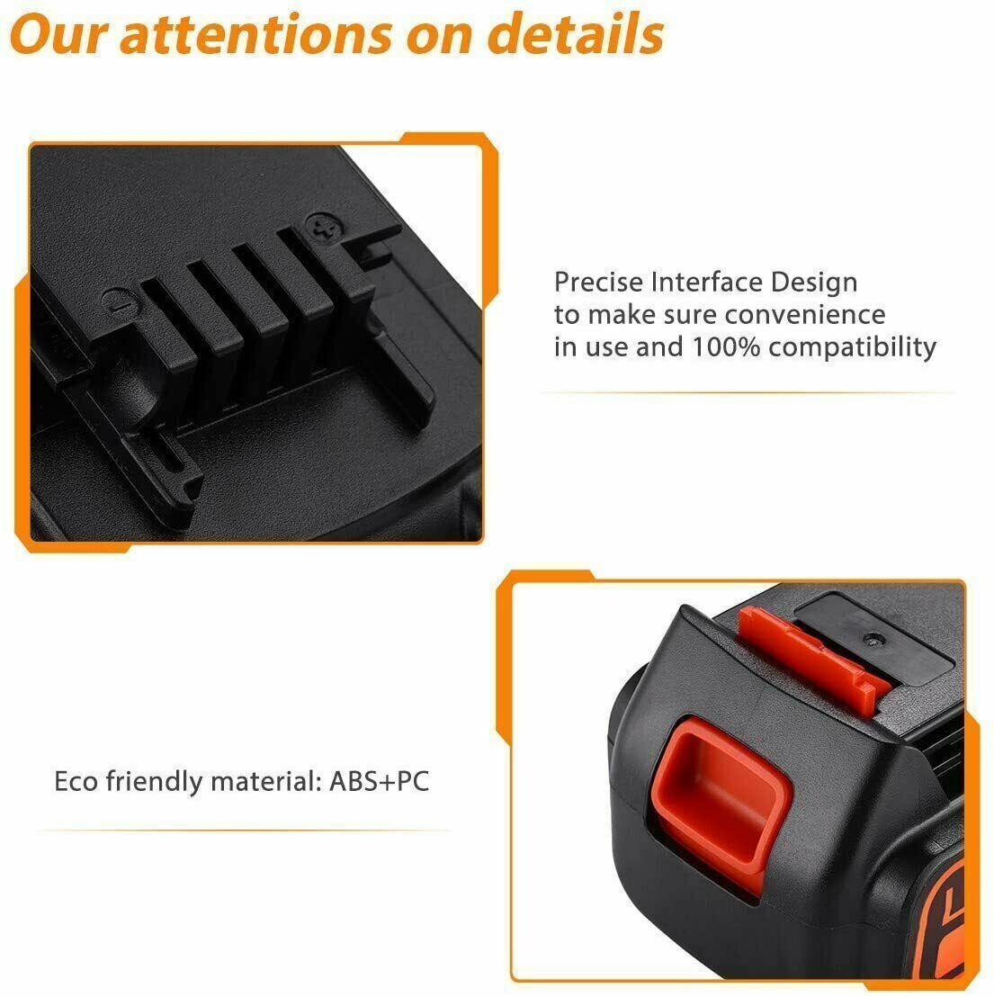 8.0Ah 20V MAX Battery for Black + Decker 20V Lithium LB20 LBX20 LB2X4020 LBXR20