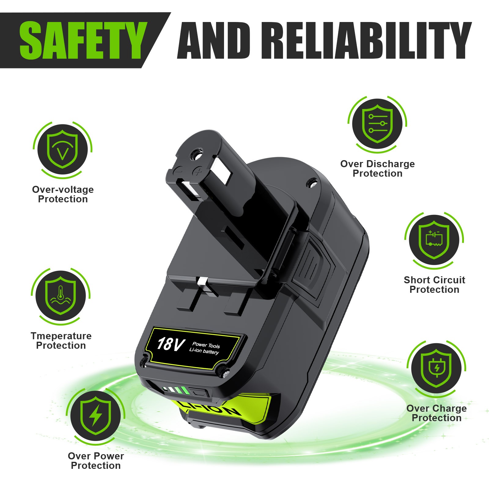 US Charger For RYOBI P108 18V 18Volt One Plus High Capacity Lithium-ion Battery