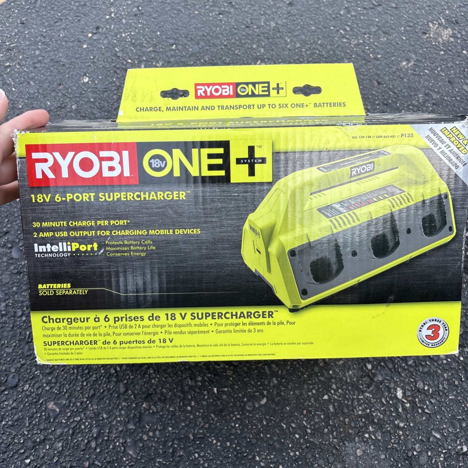Ryobi P135 – One+ 18V Ni-Cad, Lithium Ion Battery, 6 Port Supercharger