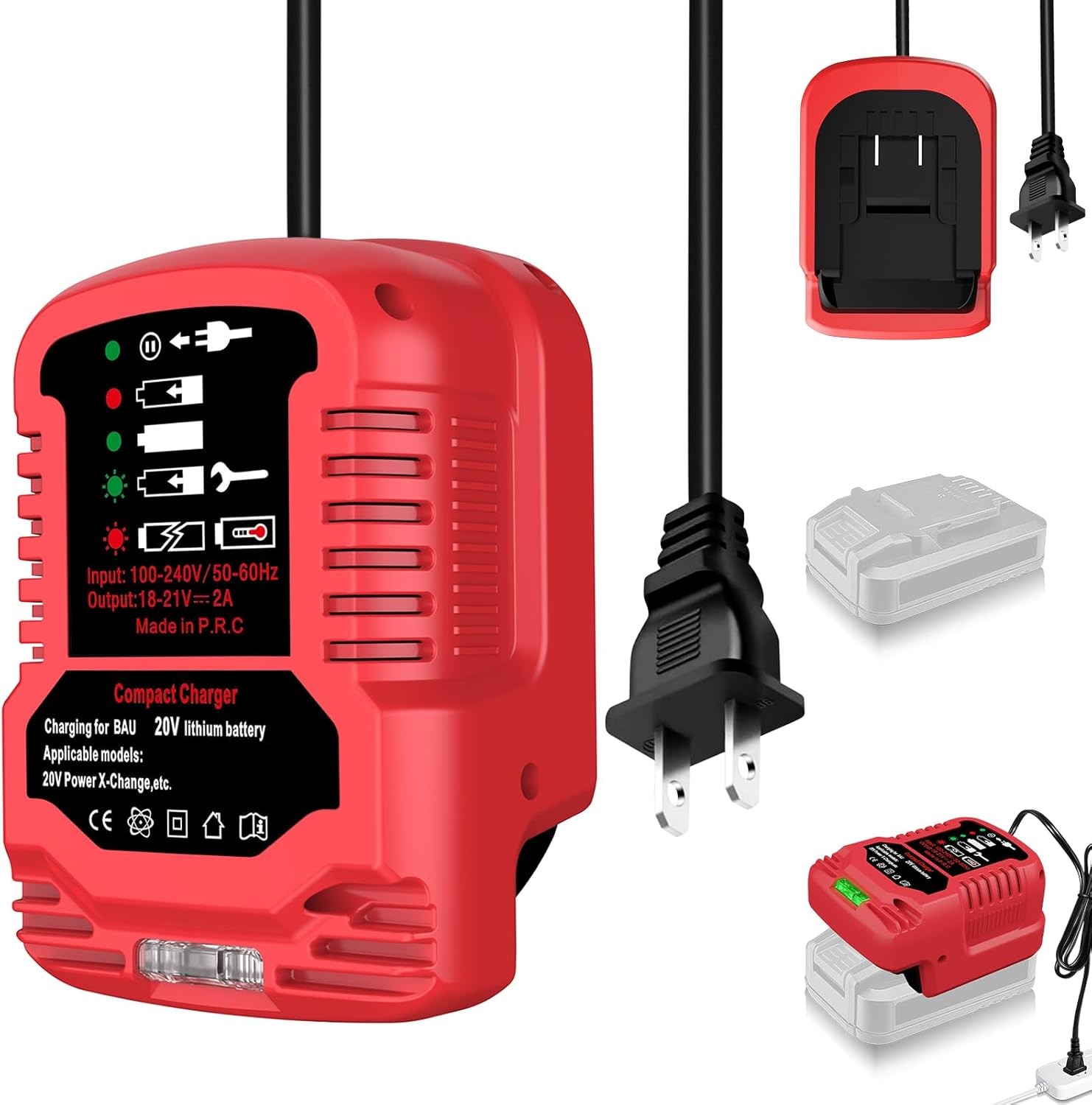 for Bauer 20V Battery Charger Mini Portable Charger Station with LED Indicator