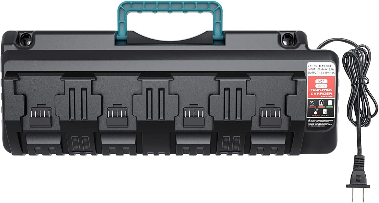 4 Ports Rapid Battery Charger for 18V 14.4V Lithium Battery 48-59-1804