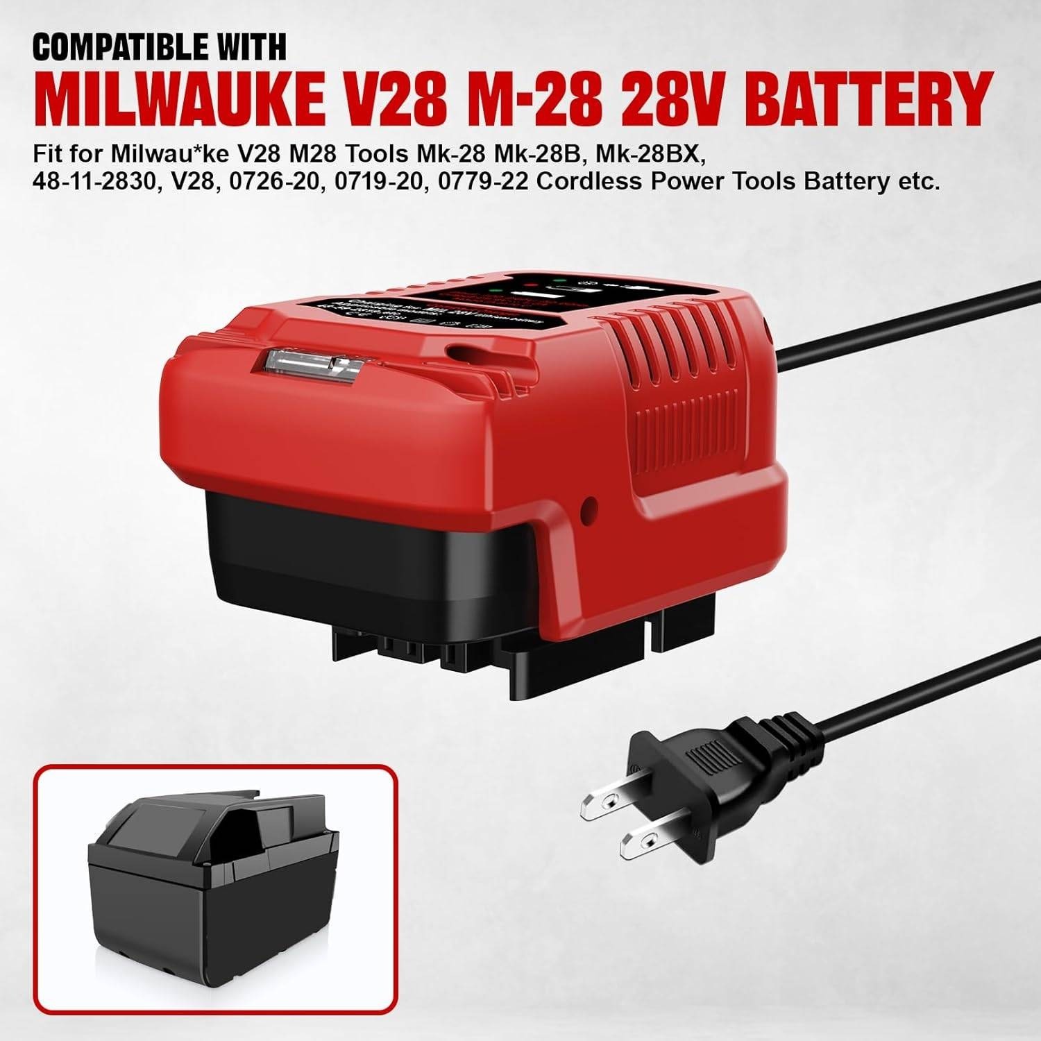 Compact Charger MIL 28V Lithium Battery 48-59-2819 for Milwaukee Cordless Tools