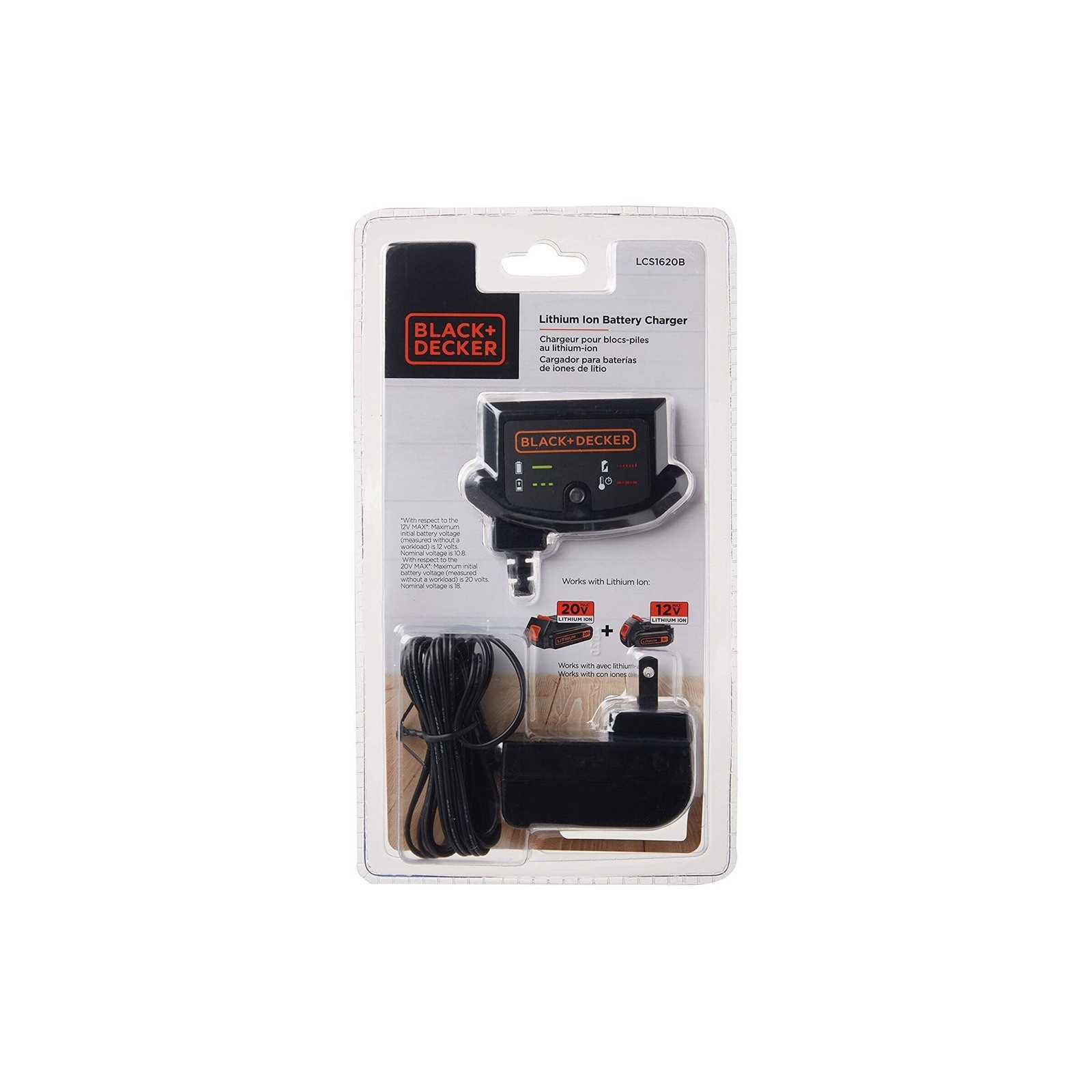 BLACK+DECKER 20V MAX Lithium Battery Charger, Compatible with 12V and 20V Bat…