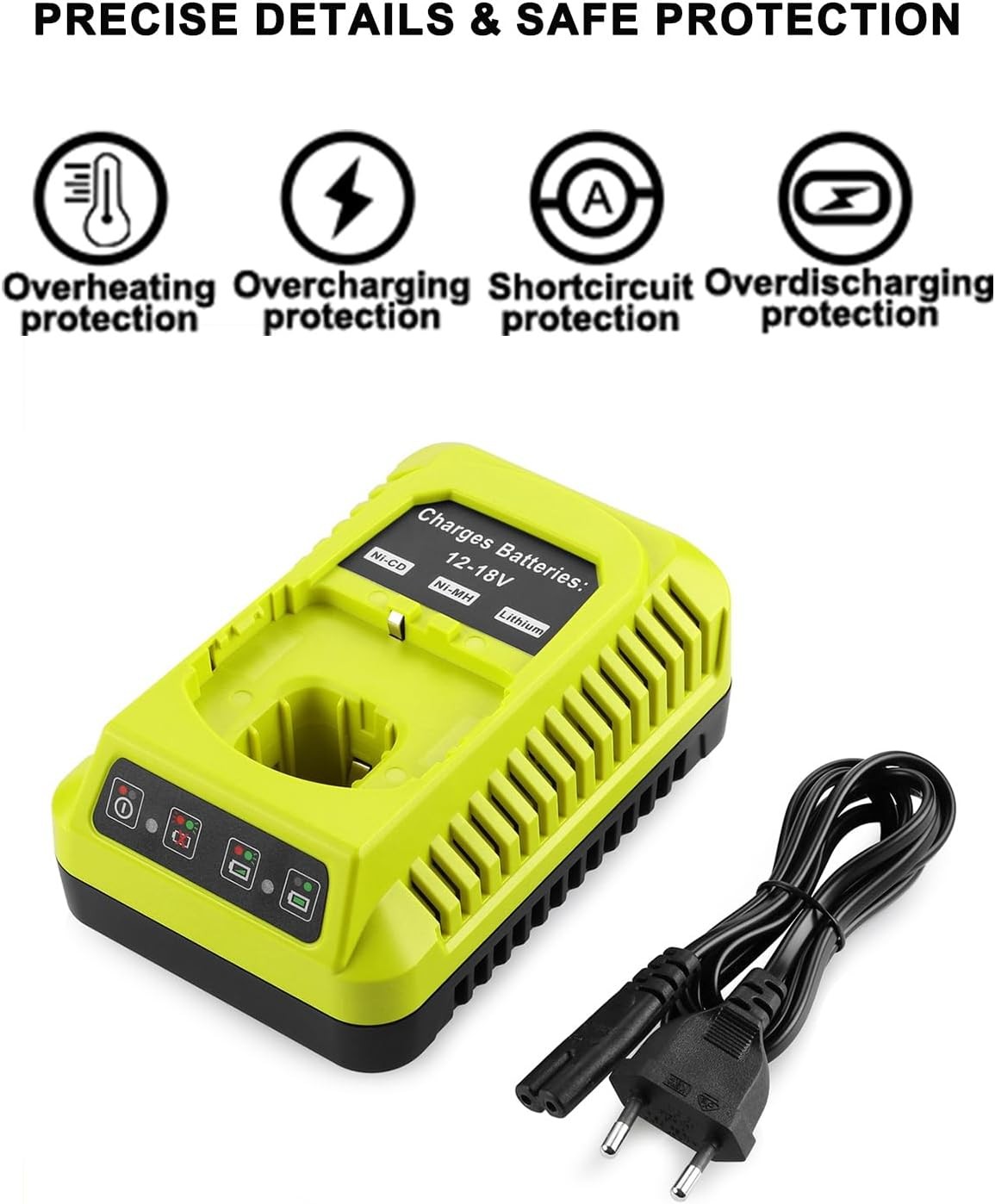 P117 Fast Charger For Ryobi 18V Lithium-Ion NiCad Battery P108 P107 Replacement