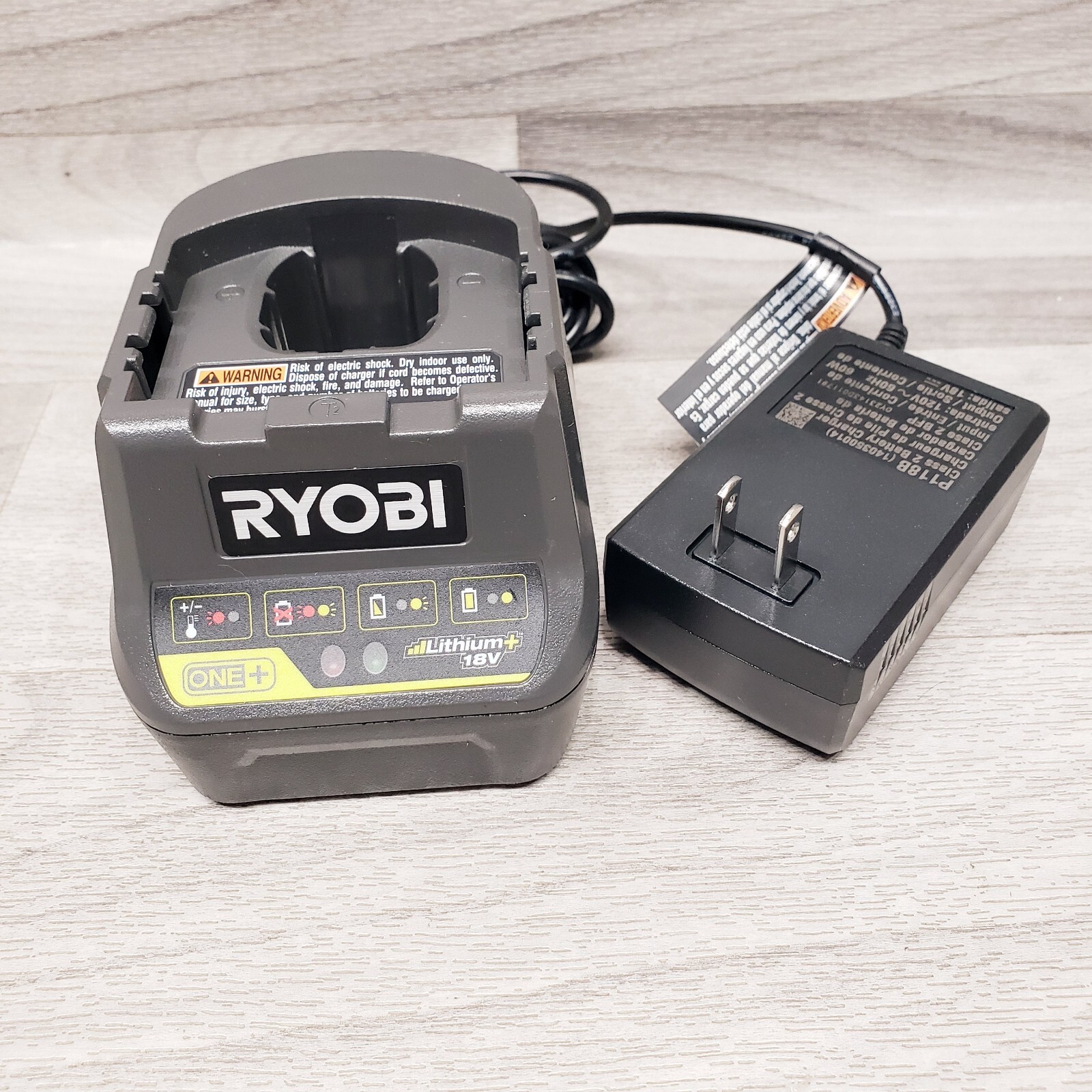 Ryobi 18V One+ Battery Charger P118B New (Charger Only)