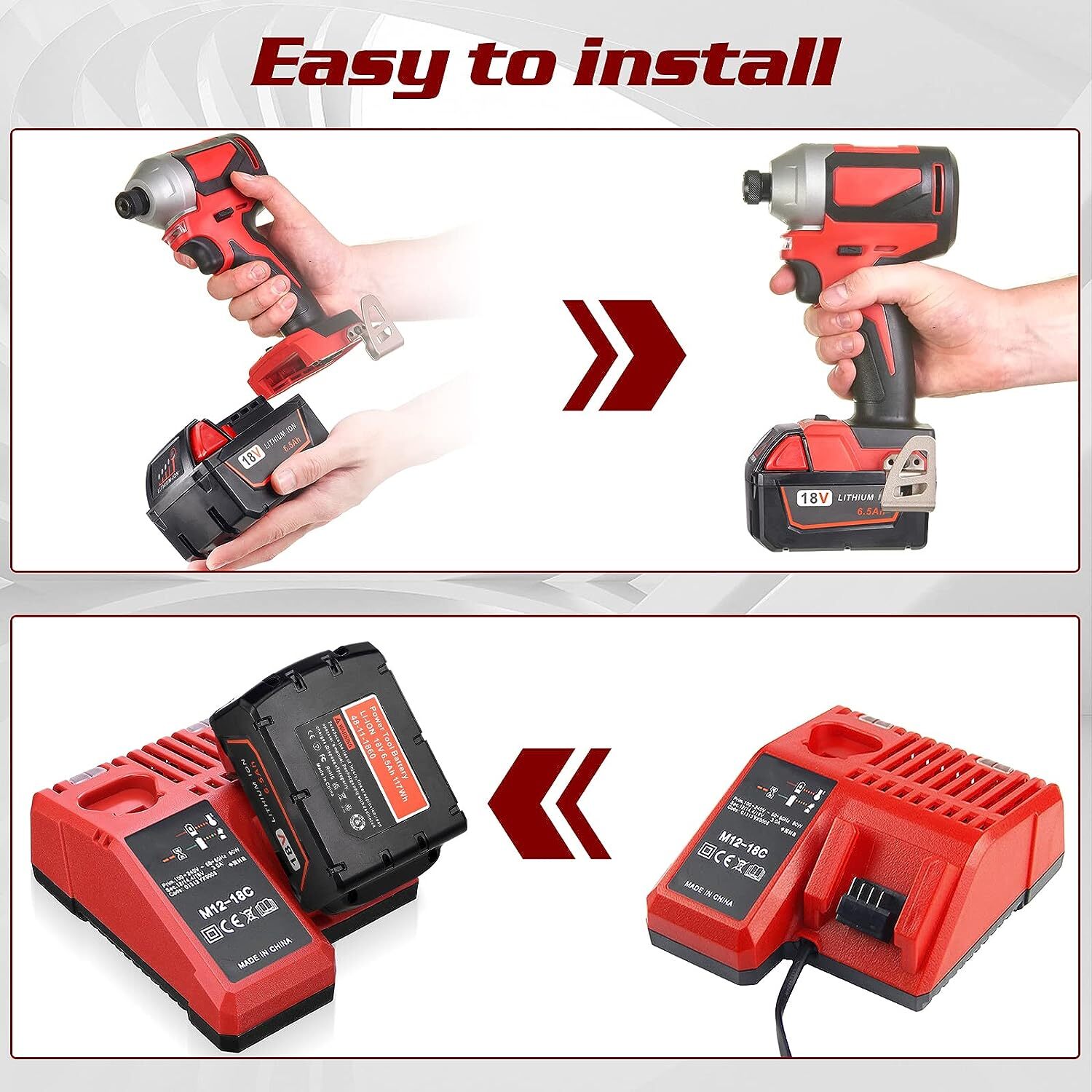 FOR Milwaukee M18 XC 6.0 High Output Battery 48-11-1860 48-11-1880 Lithium 12Ah