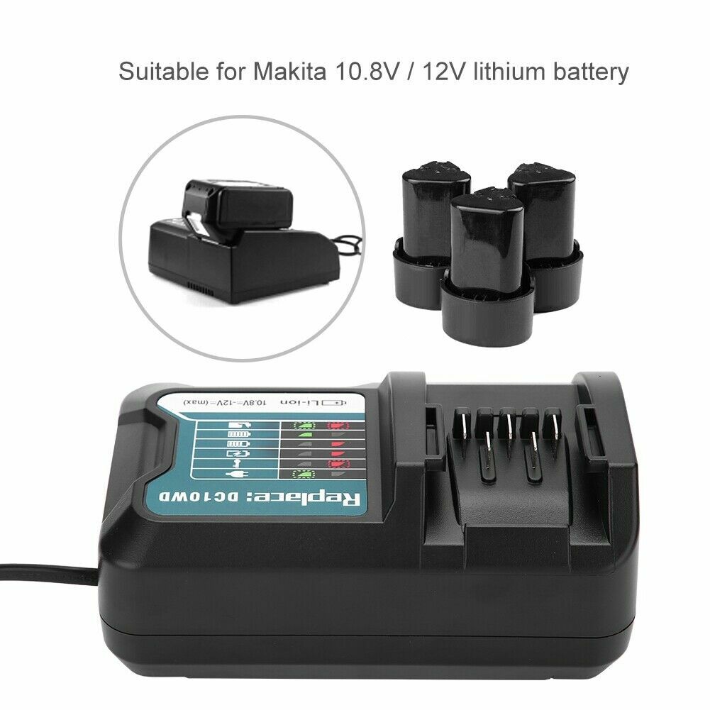 For Makita BL1021B BL1016 DC10WD DC10WC 10.8V 12V Battery Charger