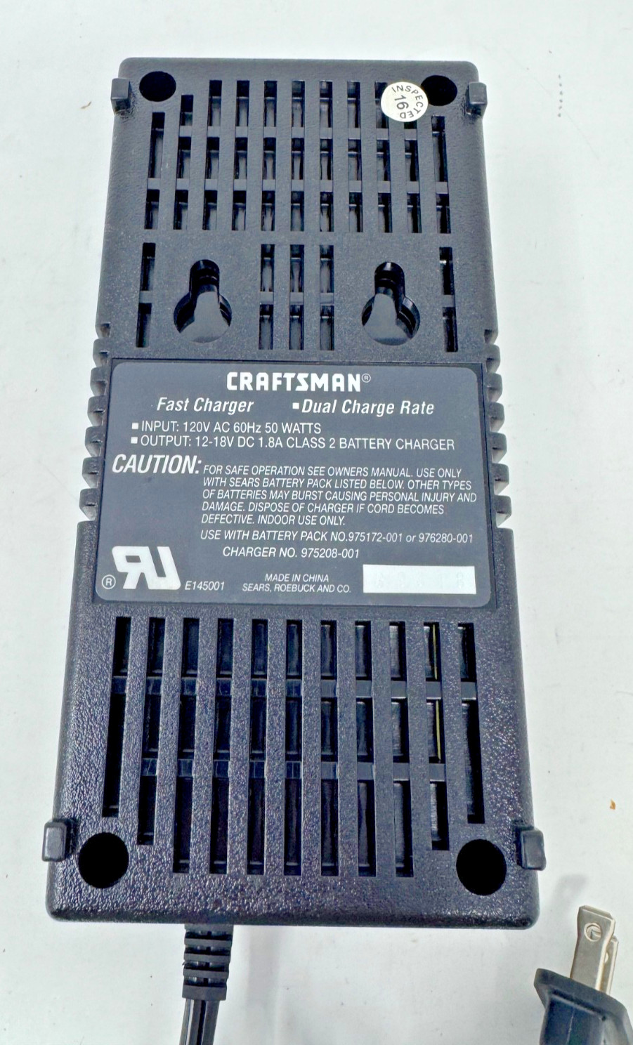 Craftsman Professional 12V-18V Battery Fast Charger Dual Charge 975208-001 Used