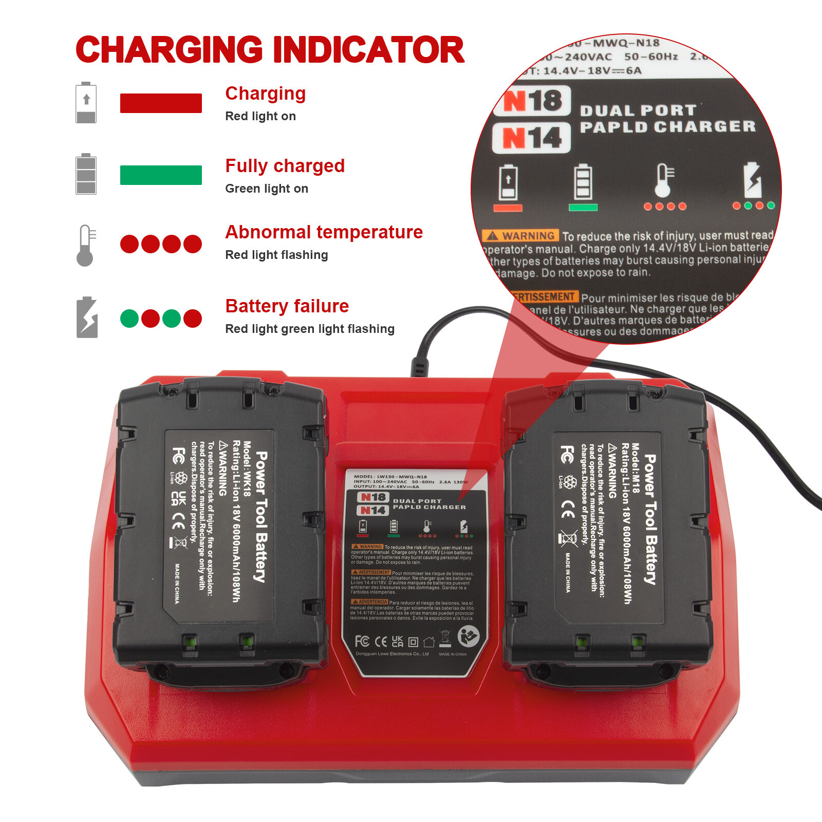 NEW FOR MILWAUKEE FOR M12 FOR M18 18V BATTERY CHARGER 48-59-1812 LITHIUM 12V USA