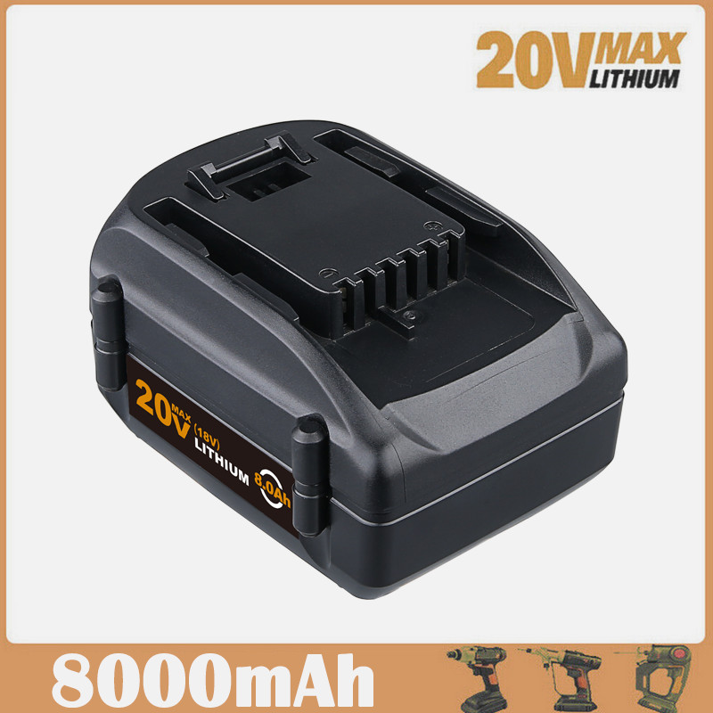 8.0AH For WORX 20V MAX Extend Lithium Battery 20 Volt WA3520 WA3525 WA3575 WG155