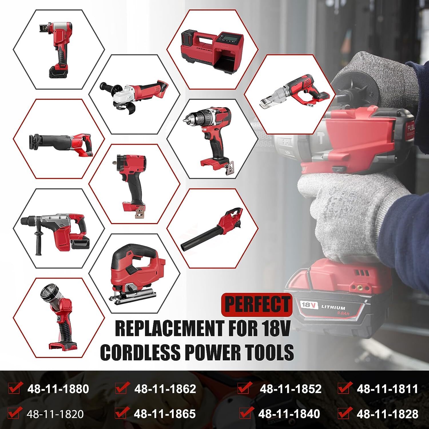 5.0Ah For Milwaukee M18 Extended Capacity Battery Lithium XC 48-11-1860 NEW