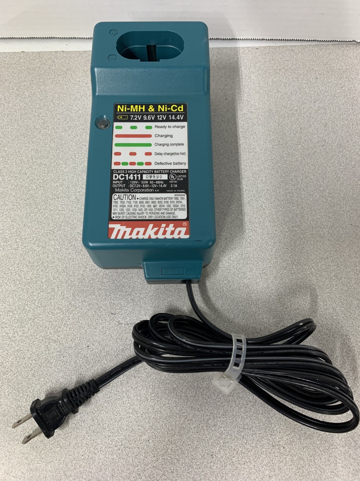 **Makita DC1411 Ni-MH & Ni-Cd 7.2v 9.6v 12v 14.4v Battery Charger Genuine OEM