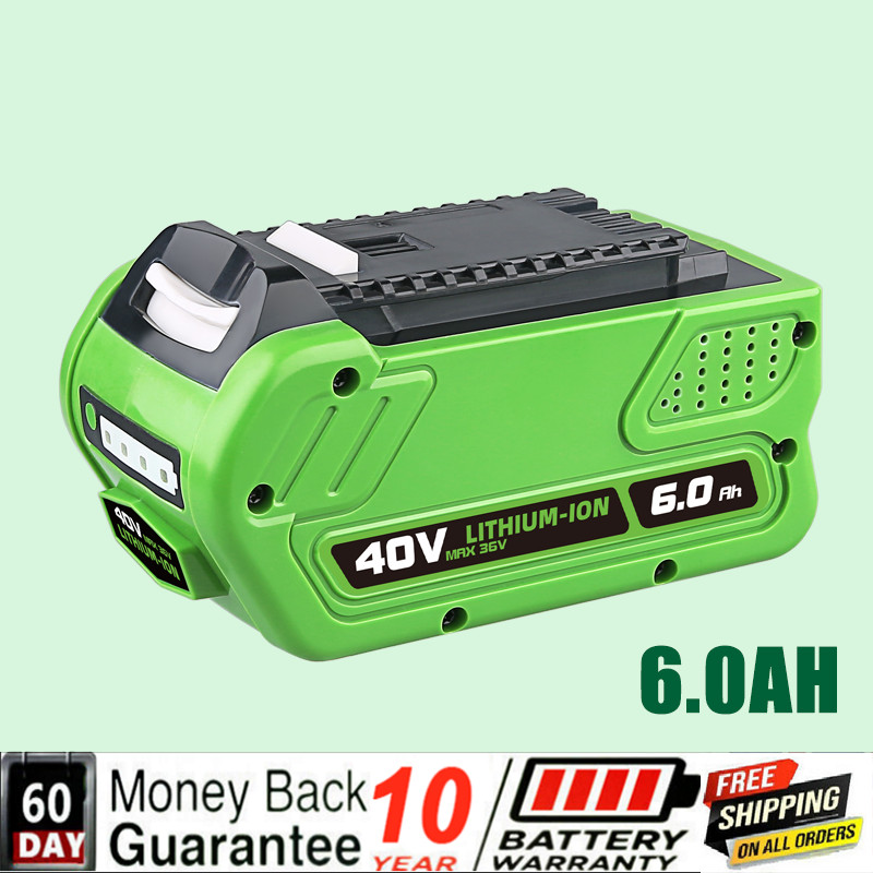 40V 6.0Ah For Greenworks G-MAX Li-ion Battery 29472 29462 29252 20202 New