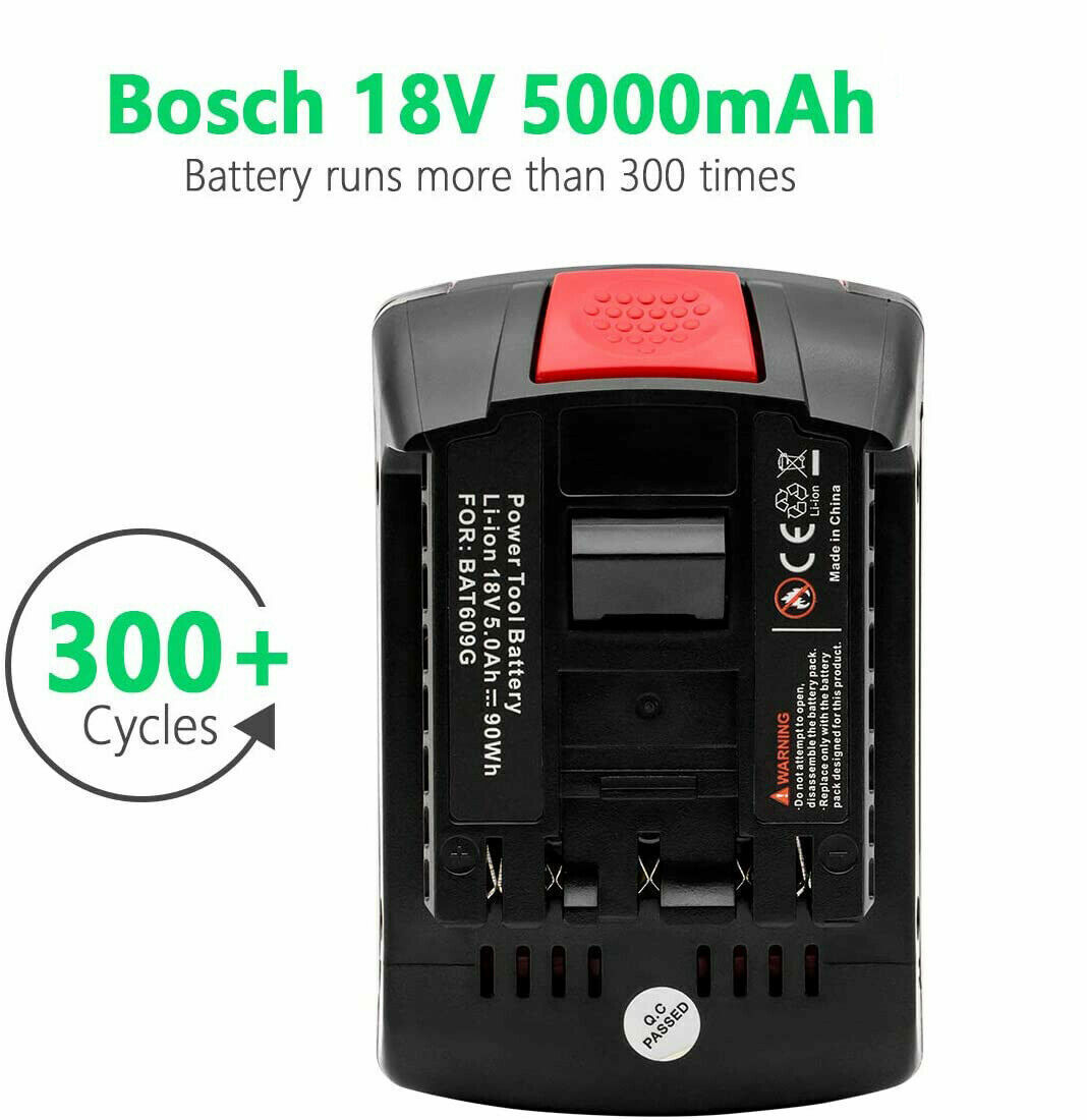 2 pack Battery For Bosch 18V 5.0AH Li-ion BAT609 BAT610G BAT618 BAT620 24618-01
