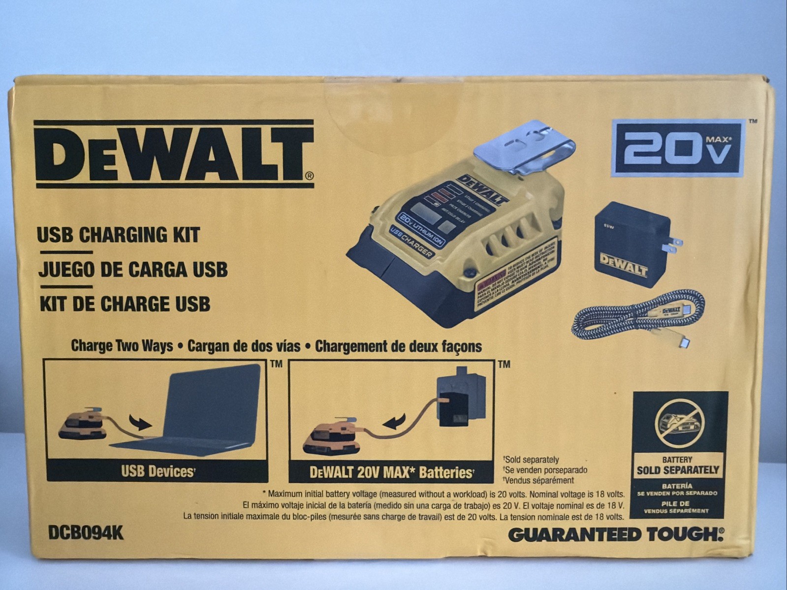 Dewalt DCB094K 20V Max USB-C Charging Kit