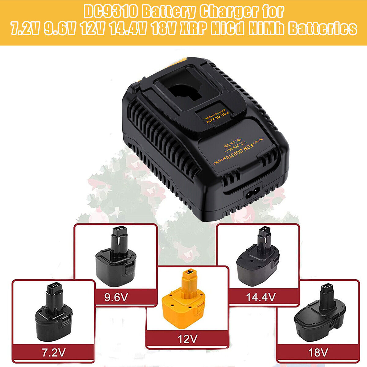 18 Volt DC9310 Charger for Dewalt 7.2V-18V XRP Battery NiCd/NiMh DC9096 DC9098