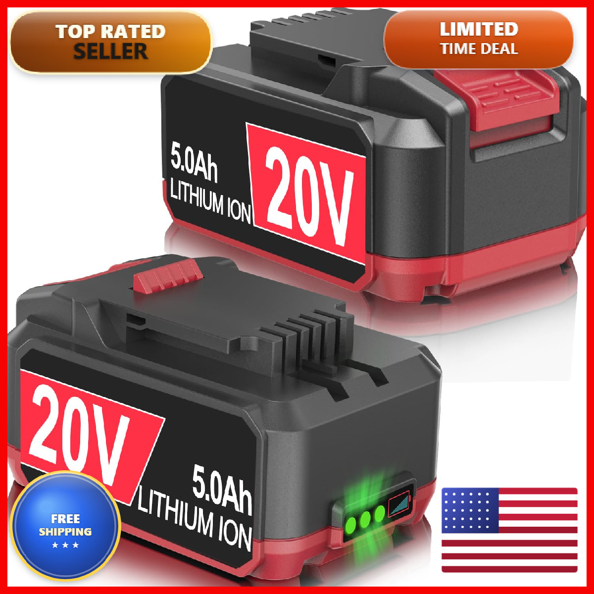 Botkk Upgraded 5000Mah Replacement For Bauer 20V Battery Compatible Bauer 20