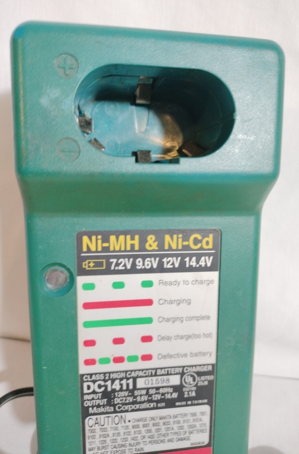 Makita DC1411 Battery Charger Ni-MH Ni-Cd 7.2V-9.6V-12V-14.4V-18V