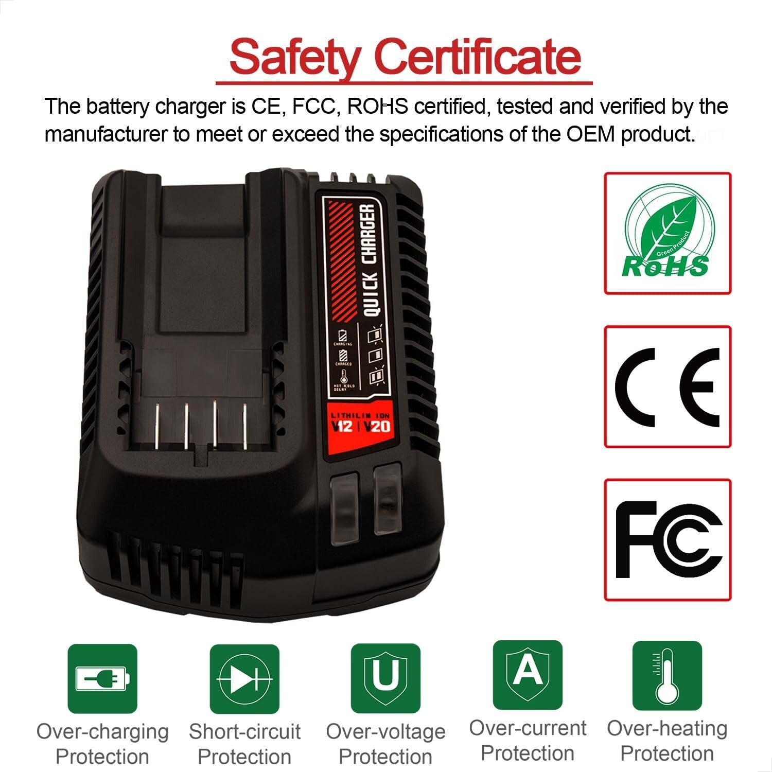 V20 20V Battery Fast Charger CMCB104 For Craftsman 20V Max Lithium ion Battery