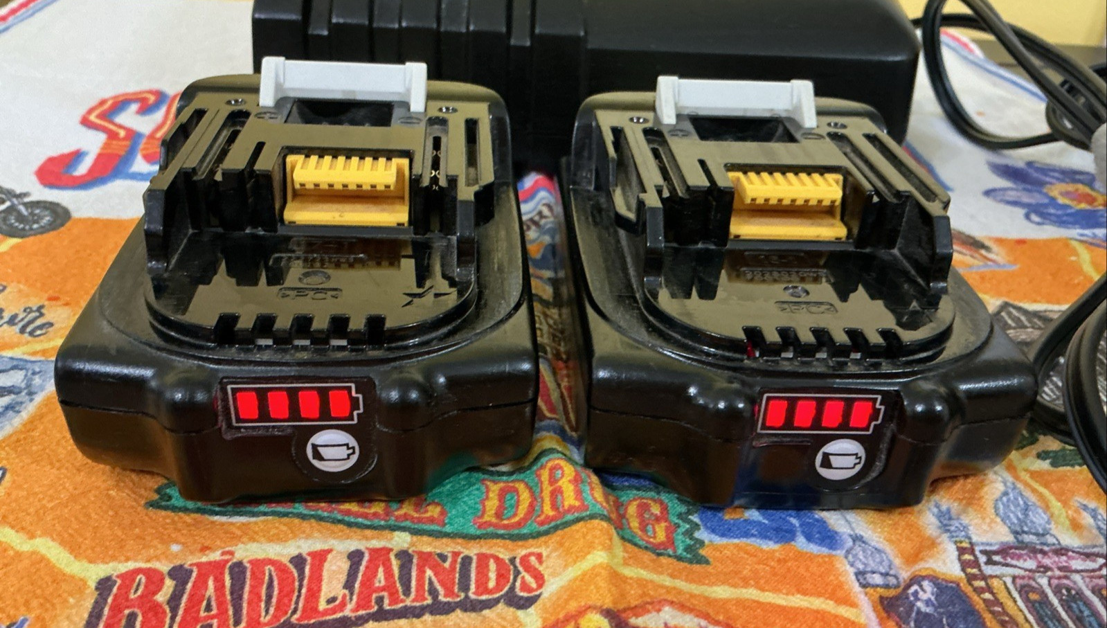 Makita Fast Charger DC18RC & Two Lithium-Ion 2.0 Ah 18V Batteries Charged!