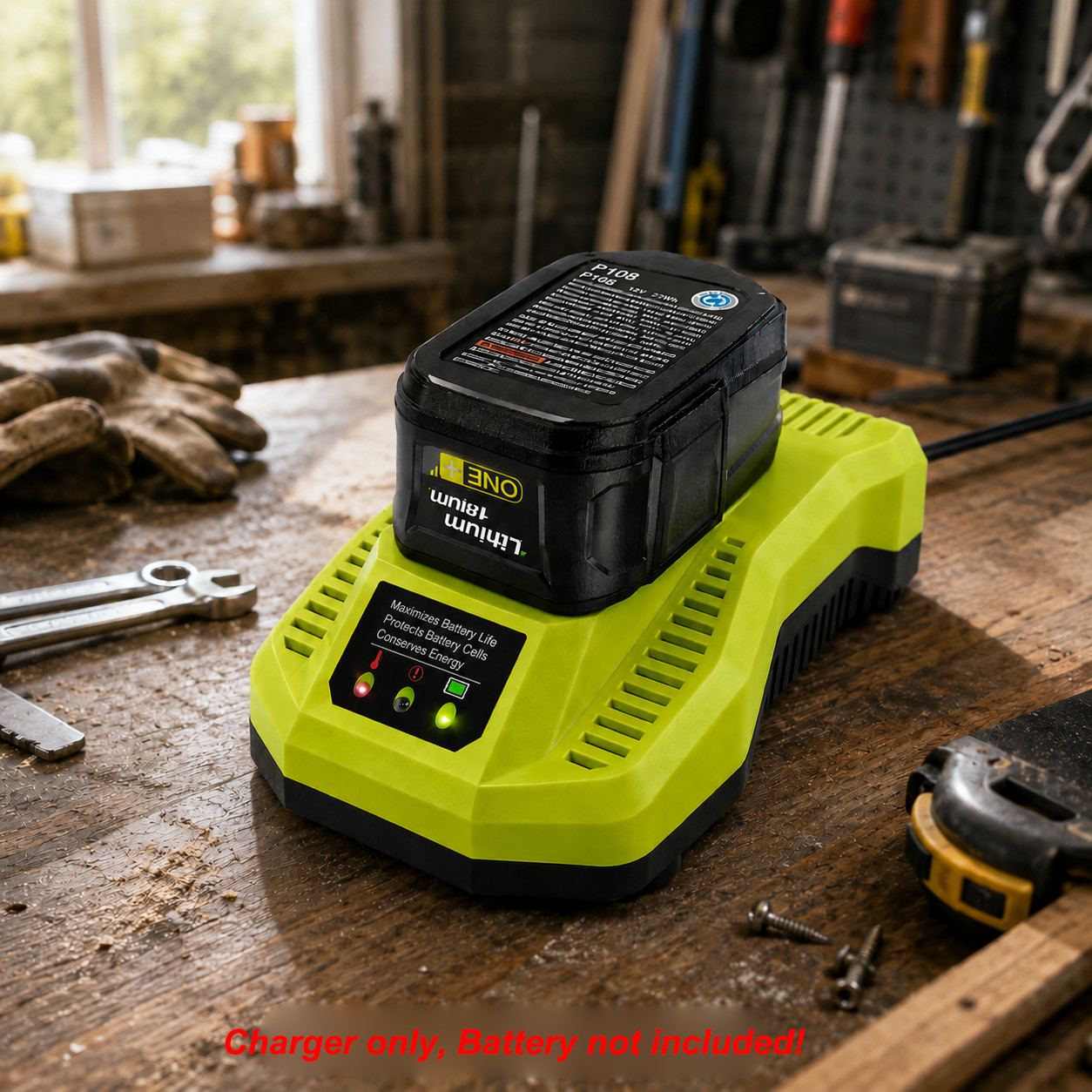 18V Battery Charger for Ryobi ONE+ 18V Cordless Tool Battery Replacement P117